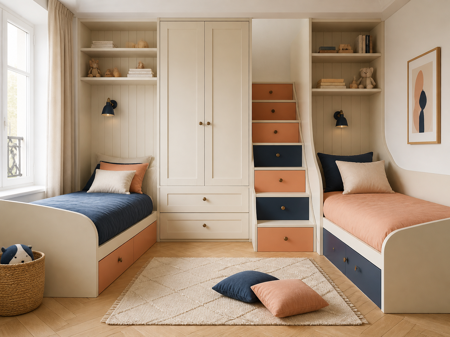 Chambre partagée avec menuiseries